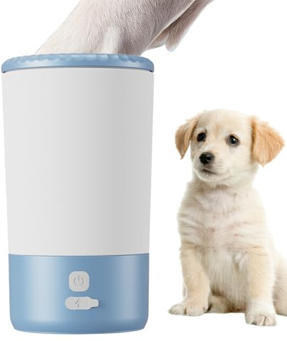 Pulitore per zampe per animali domestici, pulitore automatico per cani, elettrico per piedi di animali domestici con fango, ricaricabile tramite USB, dispositivo di pulizia delle zampe per