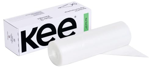 KEE-SEAL Disposable Pastry Bags, Piping Bag with Grip Tight Outer Surface, Smooth-Flow Interior, Easy Tear Perforation, Convenient Dispenser Box, 21-Inch, Clear