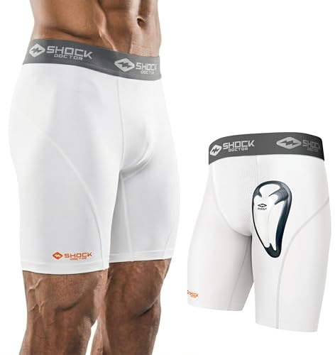 ShockDoctor 221 - Kompressionsshorts mit BioFlex-Protektor - Komfort und Kompression - Maximale Bewegungsfreiheit - Kontaktsport - Protektor