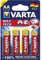 Varta 4706 Max Tech Mignon AA Batterie, 4 Stück
