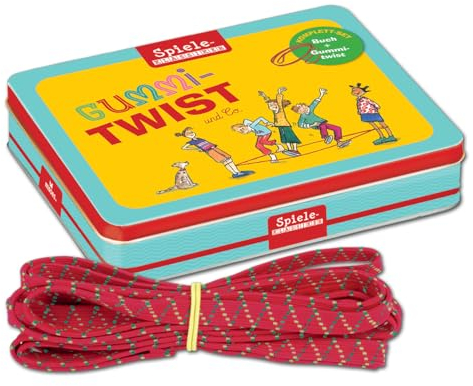 moses. 3157 GummitwistSet | SpieleKlassiker in der Metalldose | Mit Buch und Gummitwist, Yellow