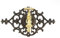 Garten Wasserhahn mit Wandrosette Wandplatte Gusseisen Antik Jugendstil Gotik Gründerzeit Stil Nostalgie Wasseranschluss Messing Messinghahn Landhausstil gold golden