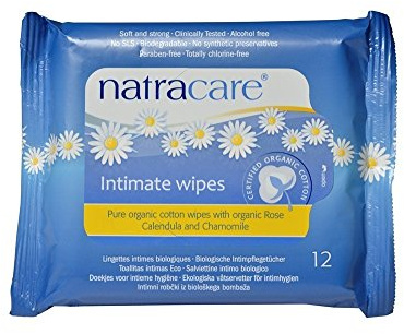 Natracare Organic Cotton Intimate Wipes | 12 Wipes x 5 Packs (60 Wipes)