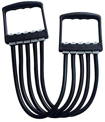 Andux Zone 5-Fach Verstellbarer Chest Expander - Ideal zur Stärkung und Entwicklung der Muskulatur an Brust TLD-10 (Schwarz)