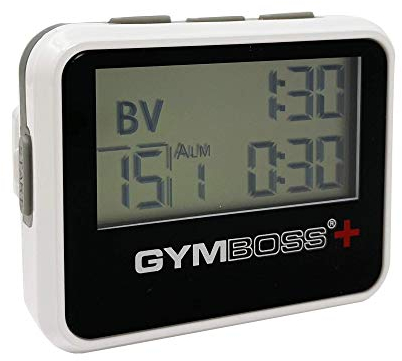 Gymboss Plus Intervall-Timer und Stoppuhr - WEIß/SCHWARZ Hochglanz