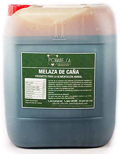 MELAZA POBALLE para COMPOST – Cultivo, cosechas y plantas. Garrafa de 28 kg de MELAZA de Caña de alta pureza.
