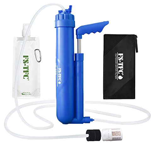 FS-TFC 6-Stage Portable Water Filter 0.01 Micron UF and CTO Improving Tastes Water Purifier Survival Gear 1.5L/Min Fast Flow for Hiking, Camping, Travel, and Emergency Preparedness