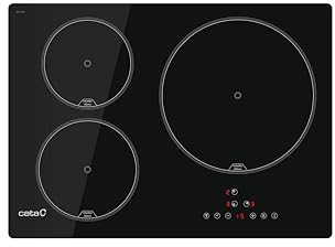 CATA Placa de Inducción IB 5003 BK 3 zonas de cocción Control táctil con avisador acústico 9 niveles de potencia regulables + Booster Función temporizador para cada zona Ancho 60 cm Color Negro