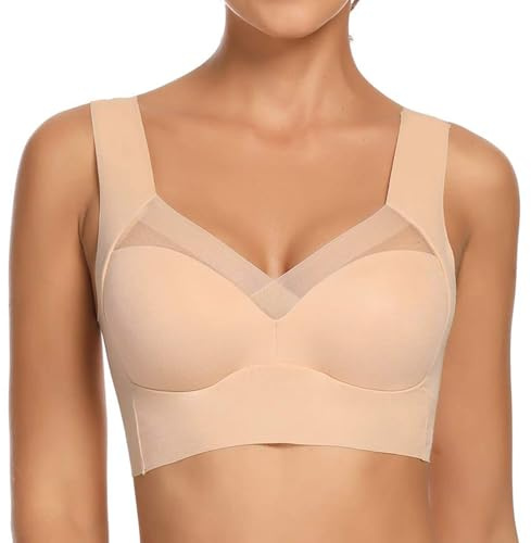 WOWENY Sujetador cómodo para Mujer, sin Aros, con Encaje, Suave, Push up, Espalda Lisa, Transpirable y Ligero, clásico, Estilo Bustier, Tacto Moderno