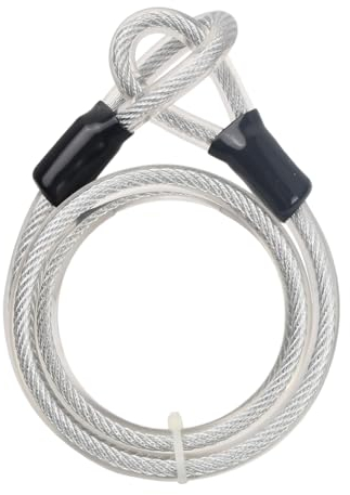 Wisebom Universal Schlaufenkabel, Fahrrad Kabelschloss 12MMX1.2M Stahlseil mit ösen Stahlkabel Fahrrad Beschichtetes Stahlseil mit Ösen für Fahrradsicherheit