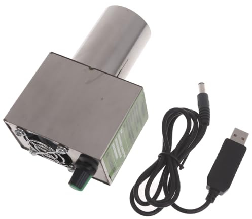 Ventole USB 5 V per barbecue, velocità regolabile, ventola per cottura a carbone, campeggio, in acciaio inox, con condotto d'aria, stufa a carbone, fusione di metallo, ventilatore USB per barbecue
