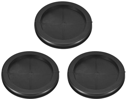 QUARKZMAN 3pz Occhielli in Gomma 80mm Foro di Perforazione, Guarnizione Anello per Tappi Fori a Doppia Faccia ID 70mm Passacavi Scrivania per Protezione dei Cavi Firewall, Nero
