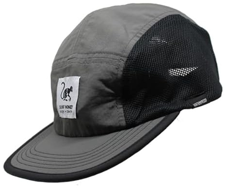 Surf Monkey Berretto a 5 pannelli Sport - Corsa - Poliestere riciclato - Waterproof - Fluorine-Free DWR - Adulto, Piombo, Taglia unica
