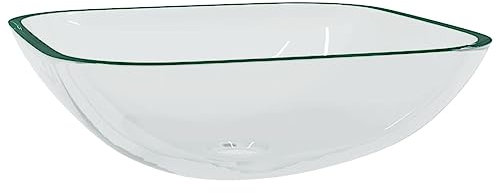 Lavabo en verre - 42 x 42 x 14 cm - Transparent - Design moderne pour salle de bain et WC d'invités - Facile à nettoyer et durable