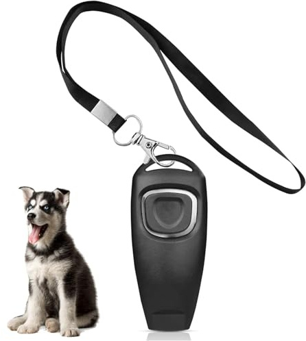 2-in-1 Dog Clicker and Whistle for Training, Professional Dog Training Clickers with Lanyard, Durable Dog Clickers for Training Puppies and Pets, Effective Dog Whistle Obedience Trainer Tool