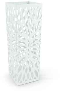 NORDIQ - Paraguero Metálico - Paragueros Modernos y Decorativos - Paragueros Originales para Entrada, Recibidor, Oficina o Comercio | Paragüero de Diseño Elegante y Funcional - Diseño Lineal - Blanco