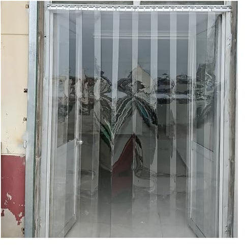 Kit tenda per porta della cella frigorifera，pannelli per tende a strisce in pvc，Tenda per Porta a Strisce in PVC，Tenda a strisce in PVC trasparente per porta del congelatore(75x190cm/29.53x74.8in)