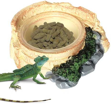 Generisk reptilfoder skål – dekoration för akvariet | små djurskålar, för reptiler ormar bardagsnamn och små sköldpaddor matplats och drickbassäng