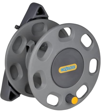Compact Wall Mounted Hose Reel – 30m Capacity Lightweight Hose Storage Box with Manual Rewind, Hose Guide & Mounting Kit, No Hose Included (100-000-939)