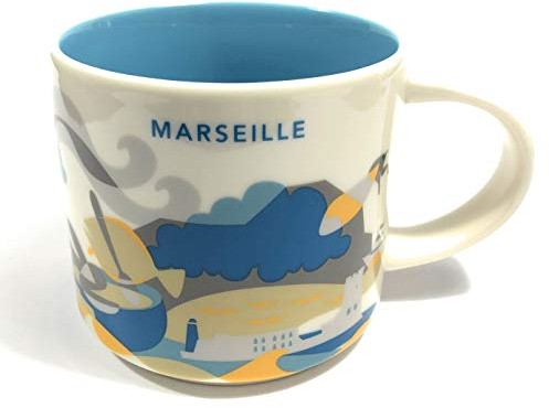 Starbucks Marsella (Francia) Usted Está Aquí Yah Taza Azul Claro