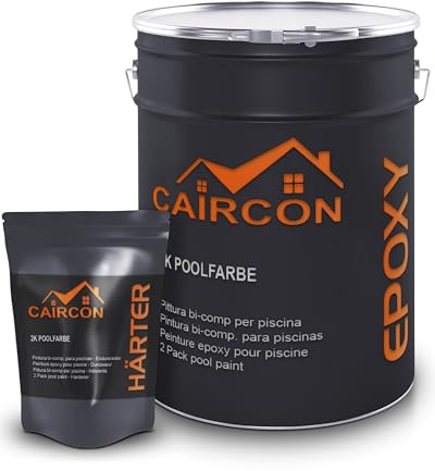 CAIRCON Peinture époxy piscine et bassin pour béton, ciment et carrelage - Blanc 2,5Kg