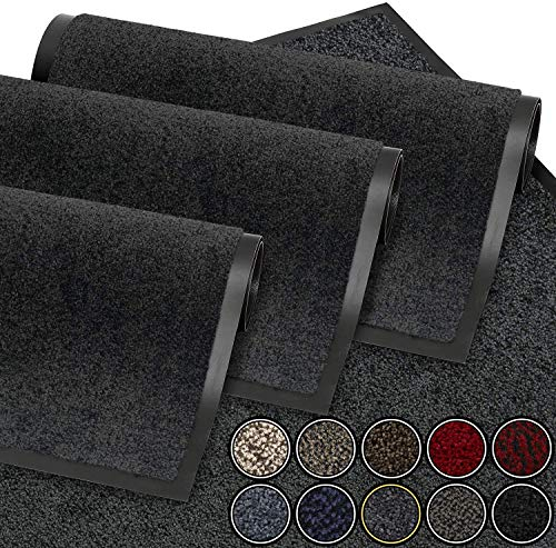 GadHome Felpudo de Entrada, Gris Antracita 40x60 cm |Alfombra Exterior para Puerta, Impermeable, Lavable para Atrapar Suciedad para Recibidor|Alfombrilla Antideslizante, Pasillo, Cocina, Dormitorio