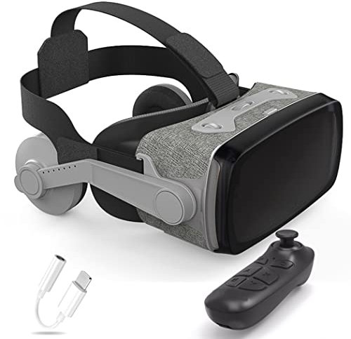Occhiali VR, Visore Realtà Virtuale, Cuffie 3D VR Compatibile con Tutti Gli, Lente Regolabile per Film e Giochi 3D, per iPhone 13 Pro Max/13 Pro/13/12/11, per Samsung Galaxy S21, Huawei, Xiaomi