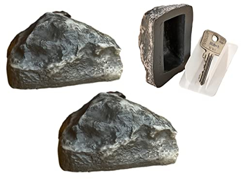 der kleine Handwerker 2 x Schlüsselstein Spar-Set Schlüsselversteck Geocaching Geheimversteck für Ersatzschlüssel 8,5x5,5x4,2cm Außenbereich Outdoor