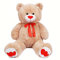 SNOWOLF Riesen XXL Liebe Herz Teddybär Plüsch Kuschelbär Plüschbär mit Knopfaugen 110cm, Groß Weiches Teddy Bear Stofftier Geschenk ​am Geburtstag, Valentinstag oder Weihnachten（1.1m, Hellbraun）
