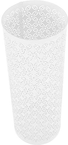 Happyyami Umbrella Stand Metal Umbrella Holder Free Standing Umbrella Basket Tall Umbrella Storage Rack Floor Bucket Cane Walking Stick Holder for Entryway Home Office White