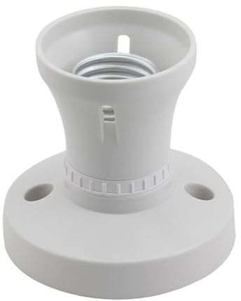 Ragyzity E27 Screw Light Bulb Socket Holder, Light Bulb Holder Lamp Bases Screw Cap, E27 Lamp Holder Base Edison Plastic Lamp Socket Holder, White Plastic Ceiling Holder Fitting Lamp Socket Holder