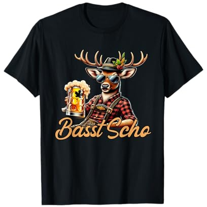 Basst Scho Bayern Lustig Oktoberfest Freistaat Tracht T-Shirt