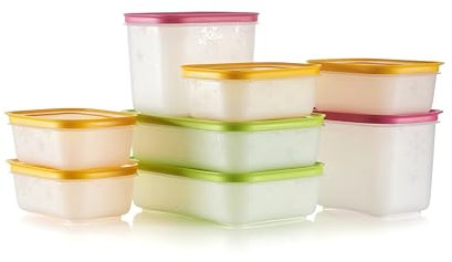 Tupperware Freezer Mates Gen II - Set di contenitori per alimenti, lavabili in lavastoviglie e senza BPA, 8 contenitori + 8 coperchi)