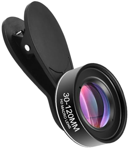 Wouueso Obiettivo per fotocamera del telefono, obiettivo macro 30-120 mm, grande distanza, 4K HD, accessori per cellulari, fotografia dettagliata, obiettivo macro