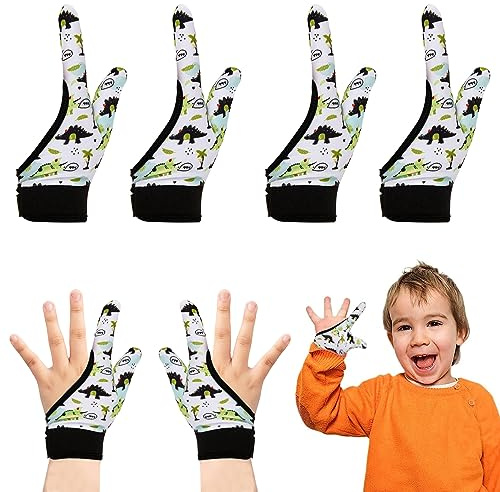 SHDGFB 4 piezas de guantes de protección contra la succión del pulgar para niños, guantes de compresión para morder, guantes para detener la succión del pulgar y morder uñas para niños de 5 a 13 años