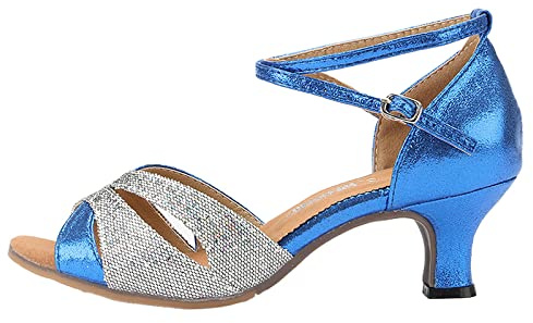 Chaussures De Danse Baskets Et Sport Femme Chausson Fille Gala Élégance Chaussons Ballerines Chaussure Latine Modern Jazz Rythmique Demi Pointe Classique Talon Haut s 20 Salon Bleu #1 38
