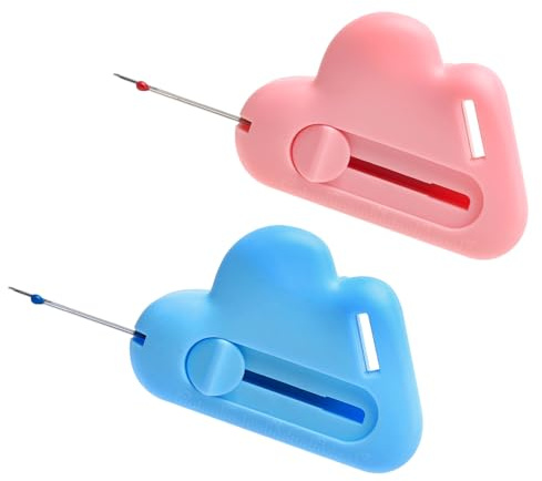 APOMOONS 2PCS Magnetic Seam Guide For Sewing Machine Azul Y Rosa 2-In-1 Adjustable Seam Guide with Built-In Seam Ripper, Multiherramienta para MáQuinas De Coser, Regalos para Aficionados A La Costura