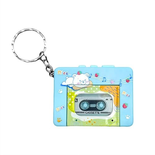 Mini magnétophone portable, lecteur de cassettes miniatures en plastique rétro avec musique, accessoire amusant à suspendre, enregistreurs de musique vintage, cadeaux créatifs