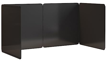 Protection contre les éclaboussures de cuisinière Grille anti-éclaboussures de graisse en acier au carbone noir, plusieurs tailles, 2 côtés, 3 côtés, 4 côtés(4 sides 80x40x40cm)