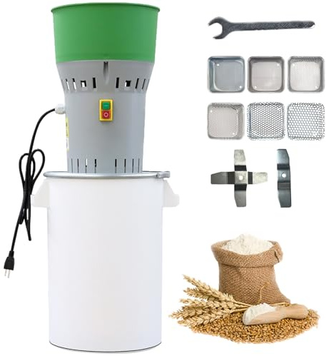 Grain Mill Grinder Agricultural Feed Grain Mill Grinder for Wheat Corn Soybean for Home Farm 6 Sizes Sieves (50L)
