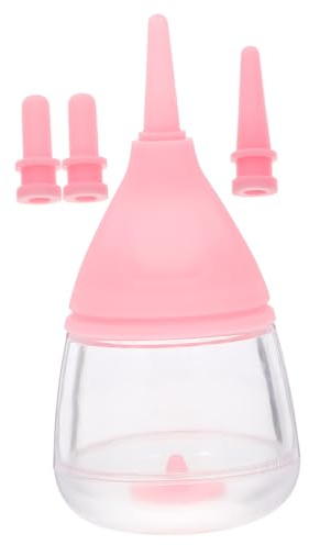 DECOMELODY Kit para Alimentación de Mascotas con Botella Pequeña y Tetina para Cachorros y Gatitos Recién Nacidos Botella de Leche Portátil y para Control de Dosis Material Resistente y