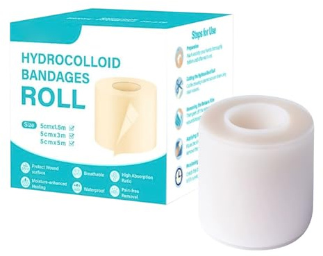 Rouleau Hydrocolloïde Pour Le Soin Des Plaies,strips Sutures Adhésives,pansement Cicatrisant,Feuilles Hydrocolloïdes Largeur 5 Cm, Patch Flexible À Découper Pour Types De Peau Voyage Natation