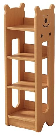 wihgony Bücherregale schmal hoch, Platzsparend standregal, Offenes Regal Holz, bücherregal massivholz für Wohnzimmer, Home Office, Schlafzimmer(10.63 * 9.45 * 39.37in)