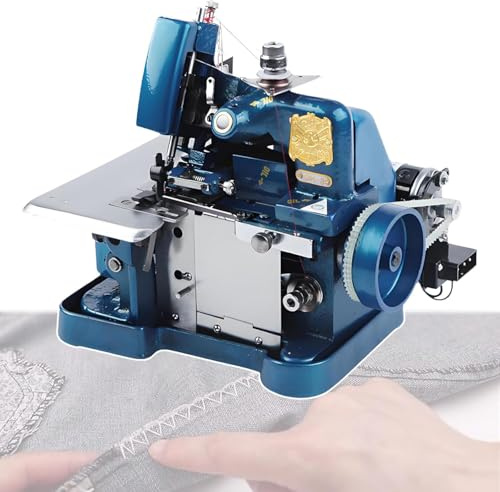 WEIZIIA Máquina de Coser overlock Industrial, 3000 Puntadas por Minuto, con Capacidad para 3 Puntadas y Longitud de Puntada Ajustable para dobladillos y Costura. Blue