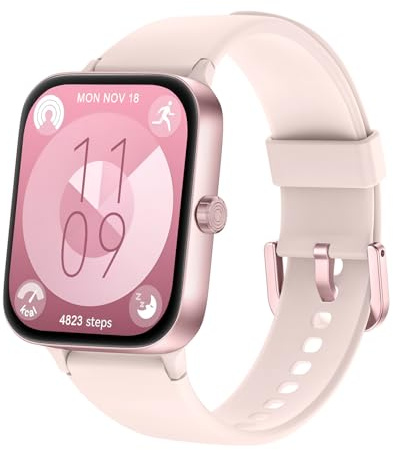 KIUVKAS Smartwatch Uomo Donna,1.95 Orologio Smartwatch con Effettua/Risposta Chiamate,140+ Sportive Fitness Tracker con Pressione Sanguigna e Monitor Sonno,IP68 Smart Watch per Android/iOS