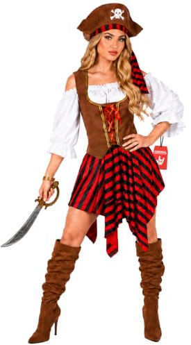 Fun Shack Disfraz Pirata Mujer, Disfraz Bucanera Halloween Mujer, S