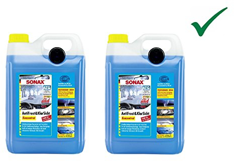 SET! 2 x 5 L SONAX ANTIFROST&KLARSICHT KONZENTRAT Scheibenreiniger Scheiben Scheinwerfer Frostschutz mit Citrusduft bis -30°