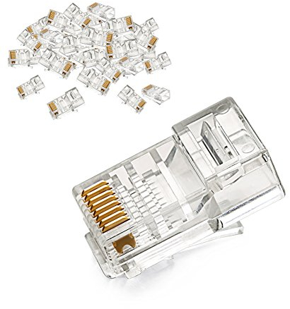 UGREEN 50 Unidades de Conector RJ45 Clavijas LAN 8 Pin para Cable Ethernet Cat5e/5 Gigabit 1000Mbps Compatible con PC Router Switch