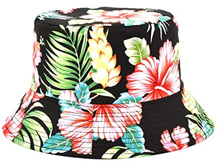 Cicilin Chapeau Bob Femme Homme Chapeau de Soleil Pliable Réversible Unisexe Pêcheur Randonnée Outdoor Casual Anti-UV Voyage Vintage Été Bucket Hat (Fleur)