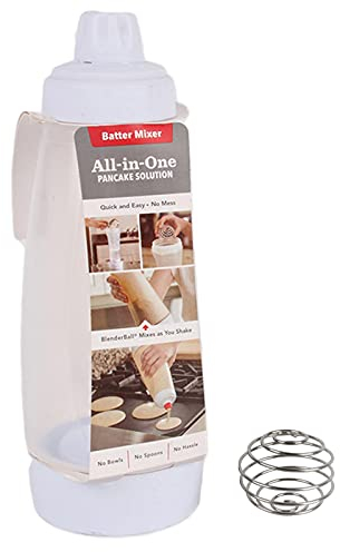 Bottiglia di Miscelazione per Pastella Dispenser per Pastella Bottiglia per Squeeze con Tappi Crema di Miscelazione Bottiglia con Blender Sfera Dispenser per Pastella con Etichetta di Misurazione